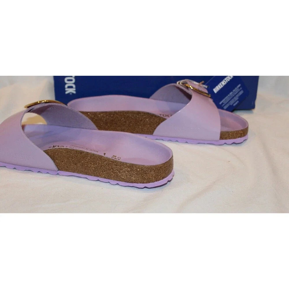 Birkenstock Women Madrid Big Buckle Leather High Shine Sandals Crocus EU 38 NAR